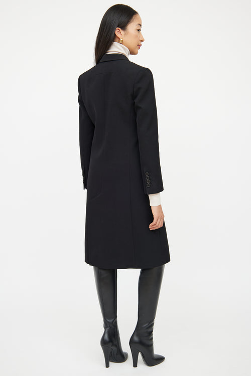 Givenchy Black Long Button Coat