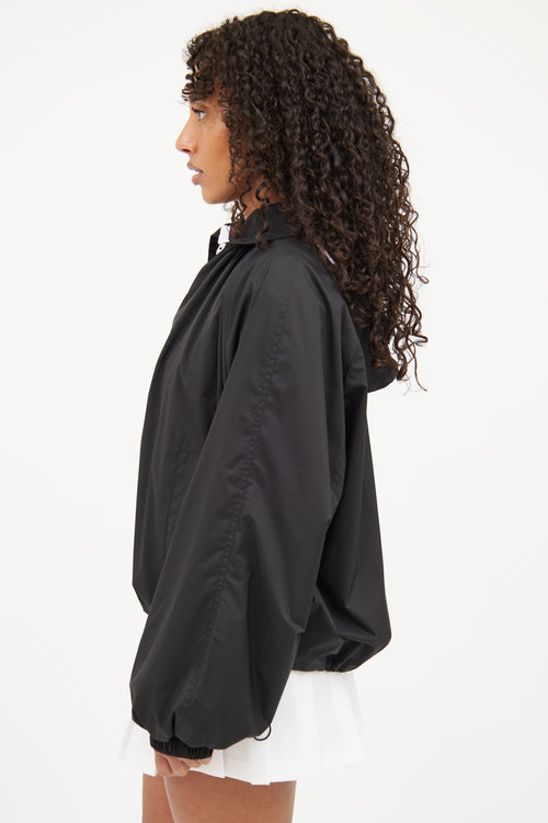 Givenchy Black Nylon Hood Logo Jacket