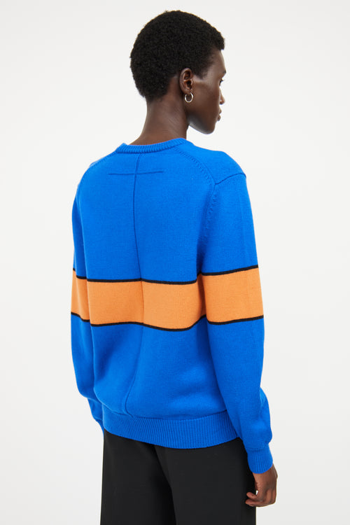 Givenchy Blue & Orange Logo Knit Sweater