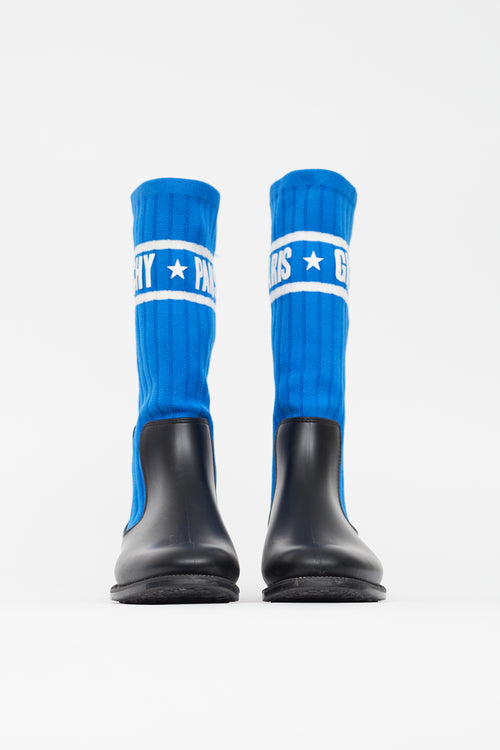 Givenchy Blue & Black Rubber Storm Boot