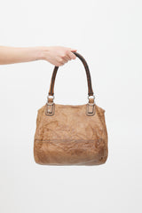 Givenchy Brown Crinkled Leather Small Pandora Crossbody Bag
