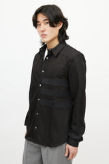 Givenchy Brown Embroidered Flag Shirt