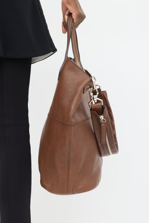 Givenchy Brown Leather North South Nightingale Tote Bag