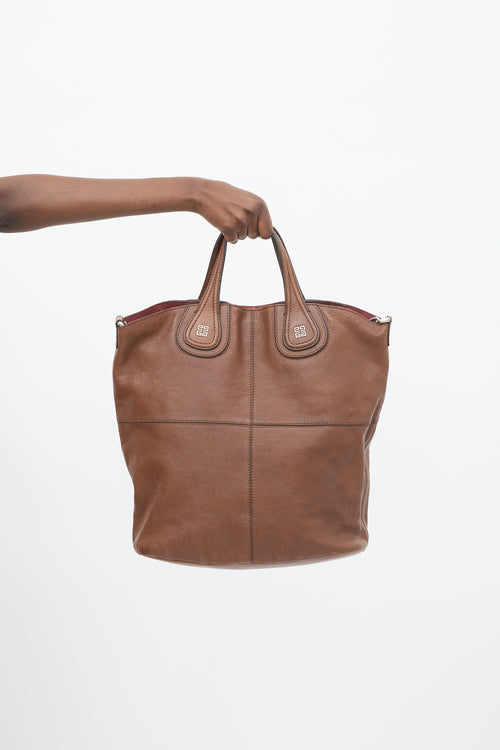 Givenchy Brown Leather North South Nightingale Tote Bag