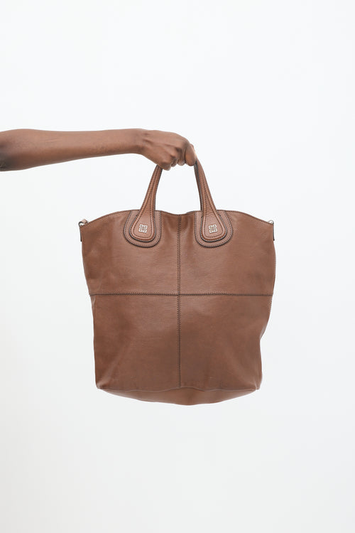 Givenchy Brown Leather North South Nightingale Tote Bag