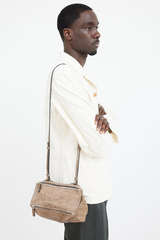 Givenchy Brown & Silver Leather Pandora Bag