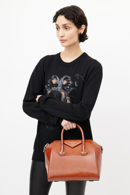 Givenchy Brown Patent Leather Antigona Shoulder Bag