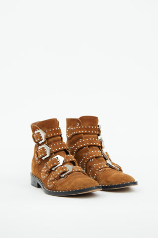 Givenchy Brown Suede & Silver Studded Ankle Boot