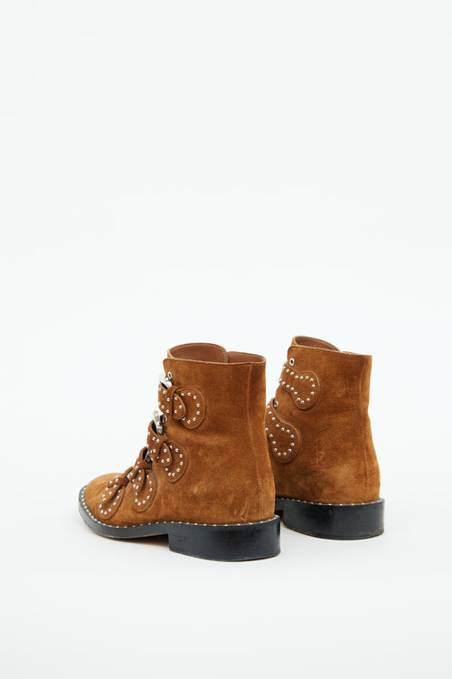 Givenchy Brown Suede & Silver Studded Ankle Boot