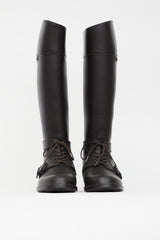 Givenchy Brown Rubber Knee High Riding Boot