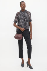 Givenchy Burgundy Leather Mini Pandora Chain Crossbody Bag