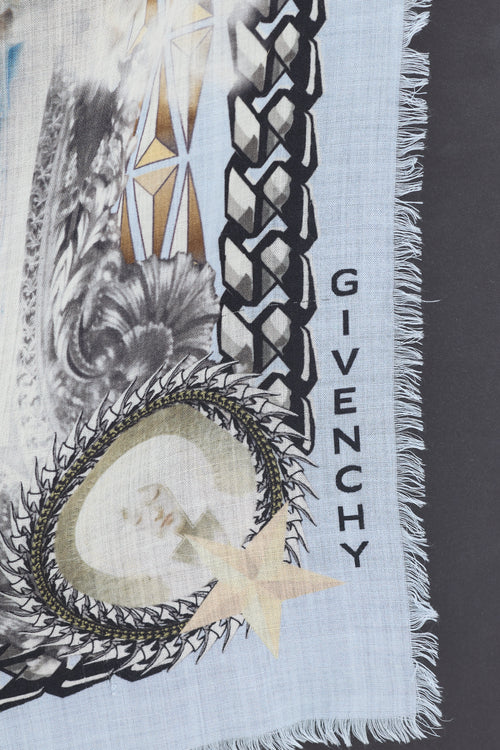 Givenchy Cream & Multicolour Wool Madonna 17 Scarf