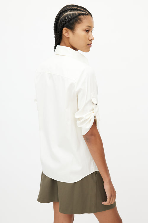 Givenchy Cream Strap Sleeve Shirt