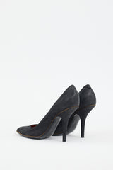 Givenchy Black Leather Zipper Heel