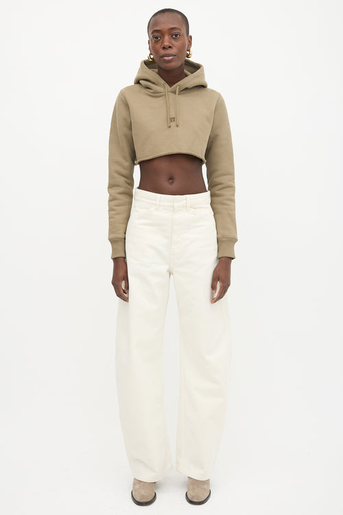 Givenchy Embroidered Logo Cropped Hoodie