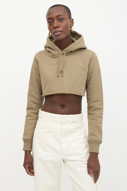 Givenchy Embroidered Logo Cropped Hoodie