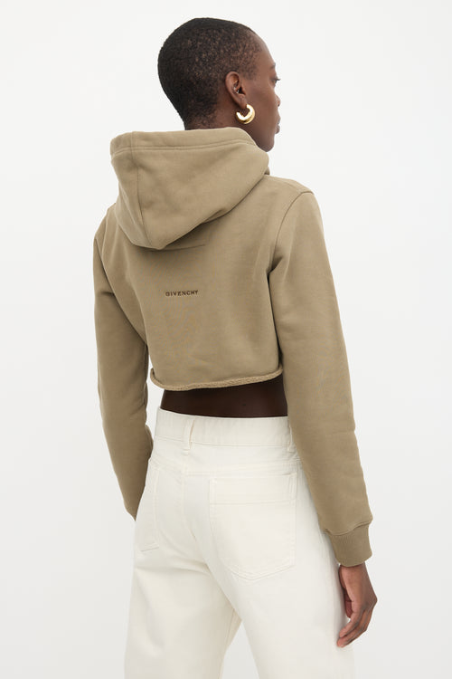 Givenchy Embroidered Logo Cropped Hoodie