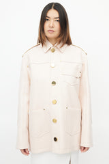Givenchy Fall 2016 Pink & Gold Wool Buttoned Jacket