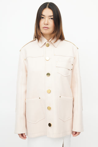 Givenchy Fall 2016 Pink & Gold Wool Buttoned Jacket