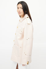 Givenchy Fall 2016 Pink & Gold Wool Buttoned Jacket