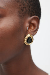 Givenchy Gold & Black Jewel Teardrop Earrings