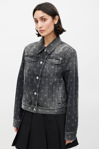 Givenchy Grey 4G Monogram Denim Jacket