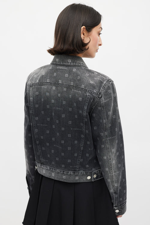 Givenchy Grey 4G Monogram Denim Jacket