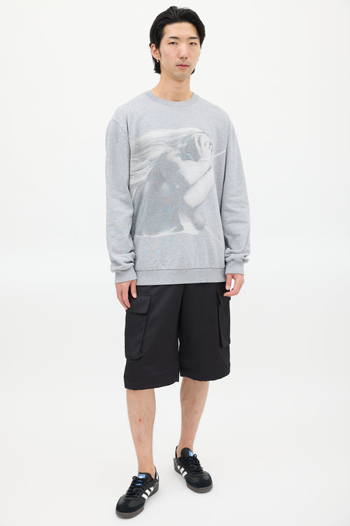 Givenchy Grey & White Graphic Sweatshirt