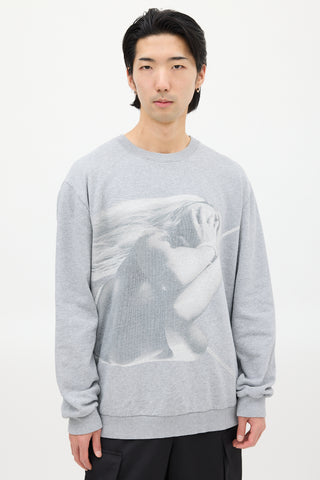 Givenchy Grey & White Graphic Sweatshirt
