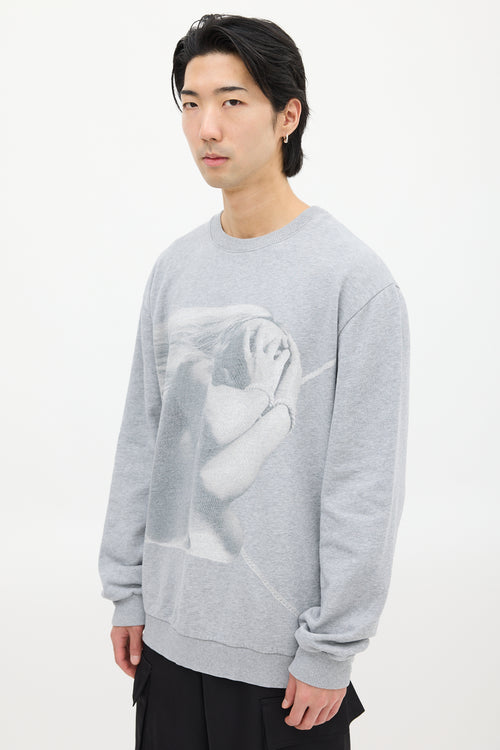 Givenchy Grey & White Graphic Sweatshirt
