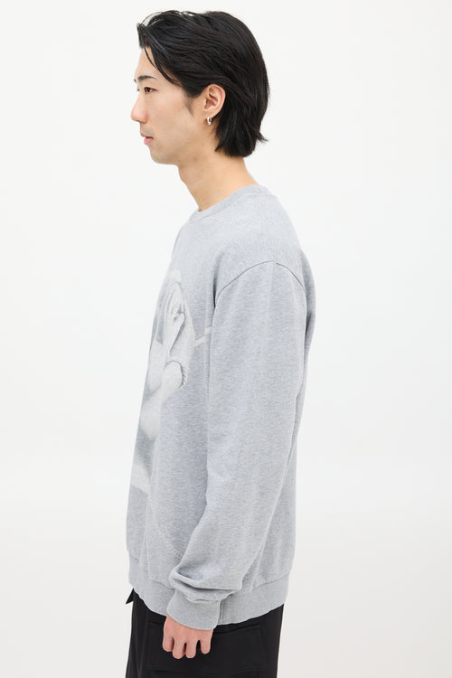 Givenchy Grey & White Graphic Sweatshirt