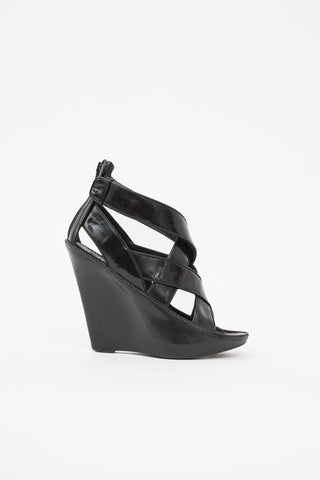 Givenchy Leather Woven Wedge Sandal