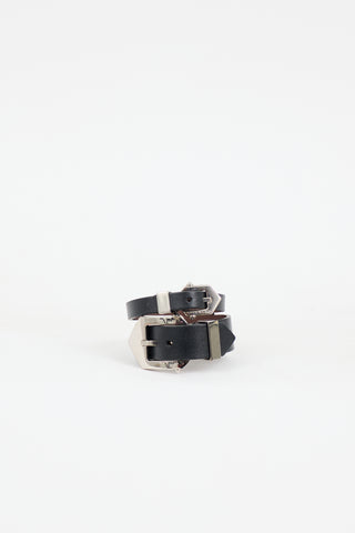 Givenchy Leather Double Buckle Bracelet