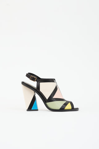 Roger Vivier Leather Colour Block Heel