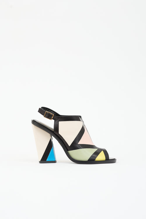 Roger Vivier Leather Colour Block Heel