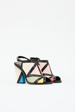 Roger Vivier Leather Colour Block Heel