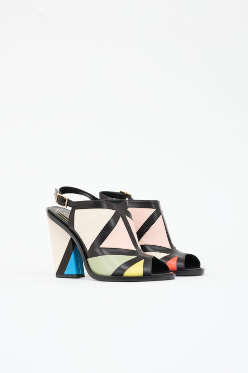 Roger Vivier Leather Colour Block Heel