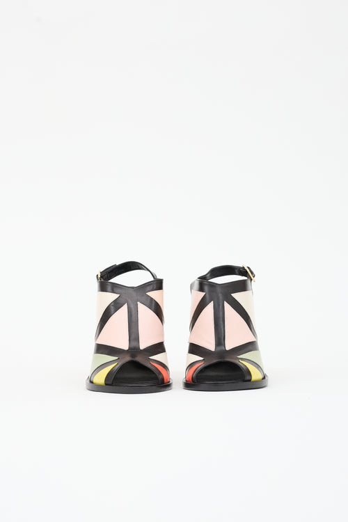 Roger Vivier Leather Colour Block Heel