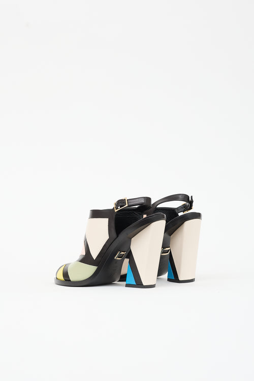 Roger Vivier Leather Colour Block Heel
