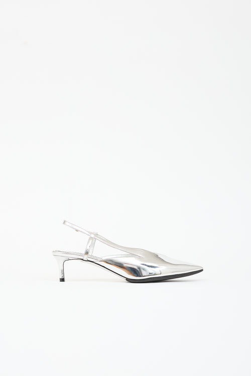 Givenchy Metallic Leather Slingback Heel