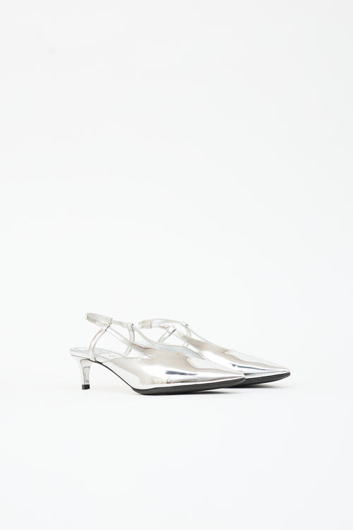 Givenchy Metallic Leather Slingback Heel