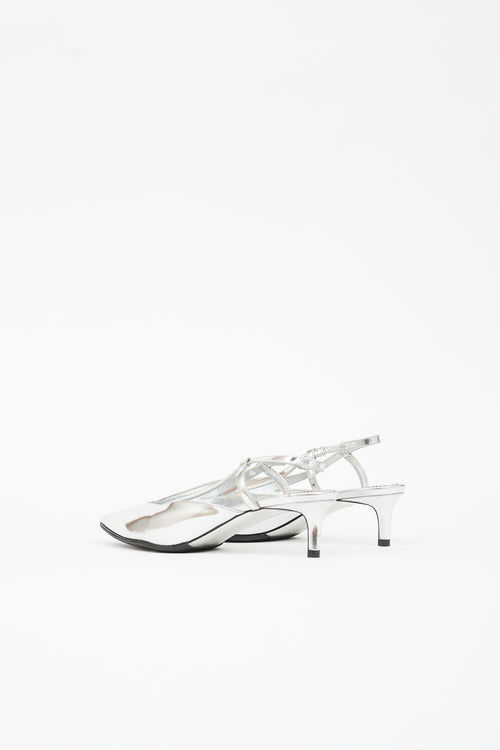 Givenchy Metallic Leather Slingback Heel