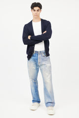 Givenchy Navy Wool Knit Cardigan