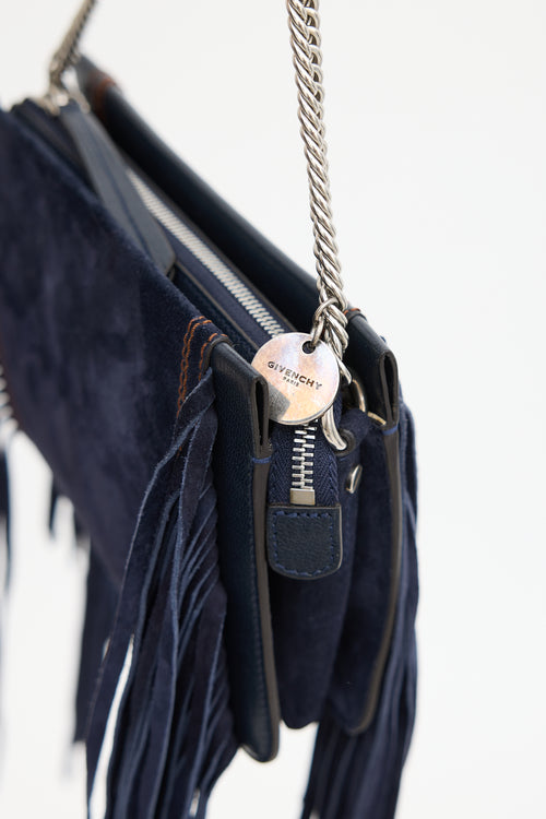Givenchy Navy Suede Fringe Bag