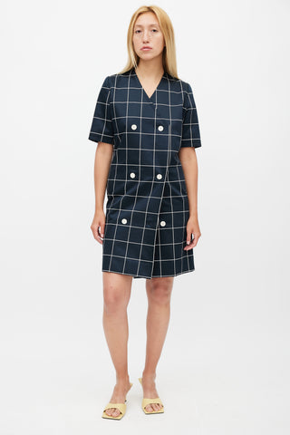 Givenchy Navy & White Window Check Dress
