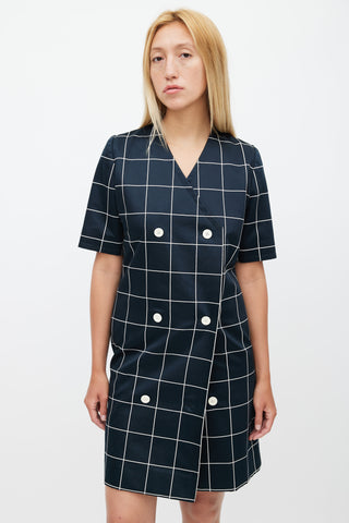 Givenchy Navy & White Window Check Dress