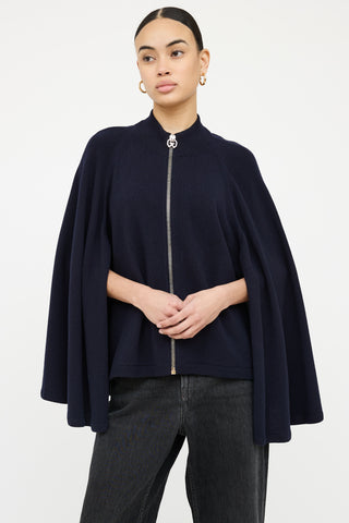Givenchy Wool & Cashmere Zip Cape Top