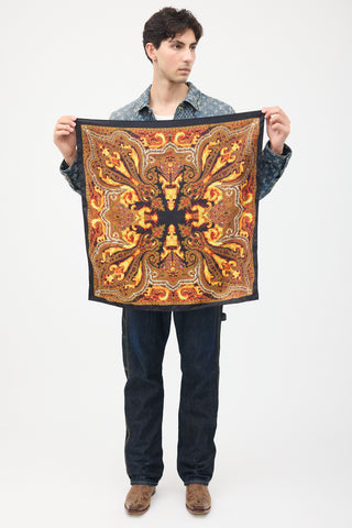 Givenchy Black & Multi Silk Flame & Paisley Scarf