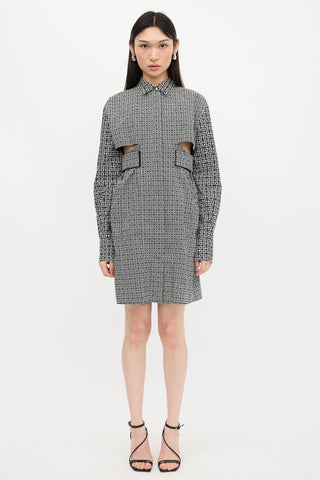 Givenchy Printed Cut Out Shirt Dress