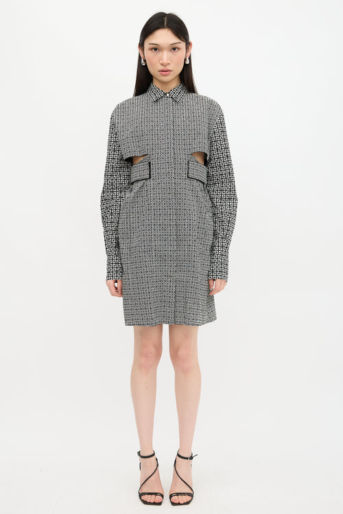 Givenchy Printed Cut Out Shirt Dress
